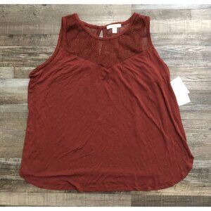 Sejour Womens 2X Maroon Lace Tank Top Shirt New with Tags